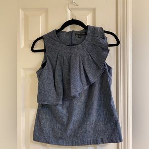Banana Republic. Sleeveless Mia Denim Ruffle Tank. Size 0.